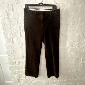 Theory Brown Velvet Cropped Pants sz 8